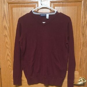 Place Men's V-Neck Burgundy Sweater